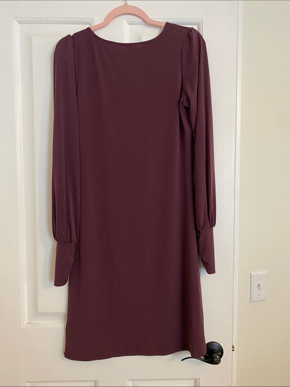 To the Max Long Sleeve Wine Shift Dress